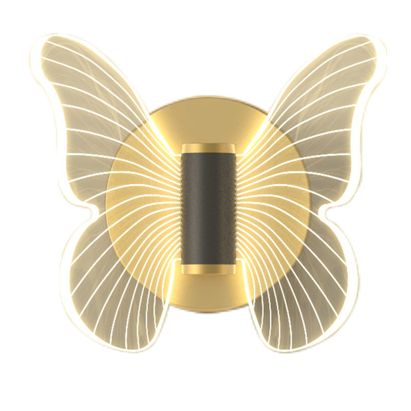 Round Butterfly Rectangle Acrylic Wall Lamp