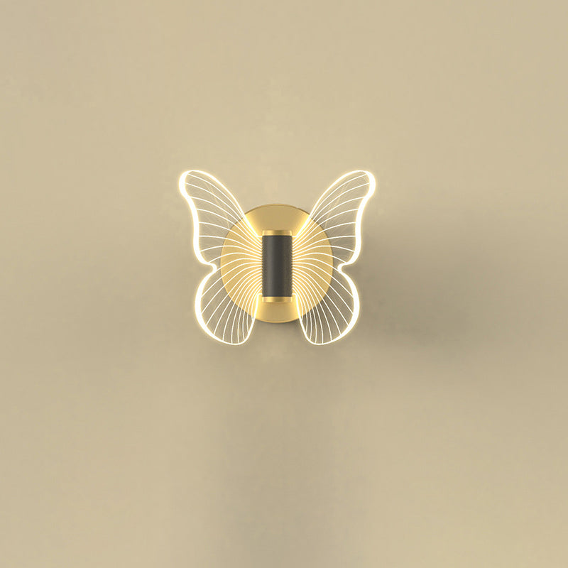 Round Butterfly Rectangle Acrylic Wall Lamp
