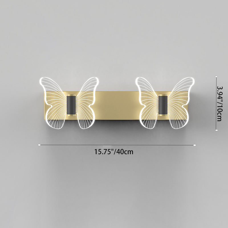 Round Butterfly Rectangle Acrylic Wall Lamp