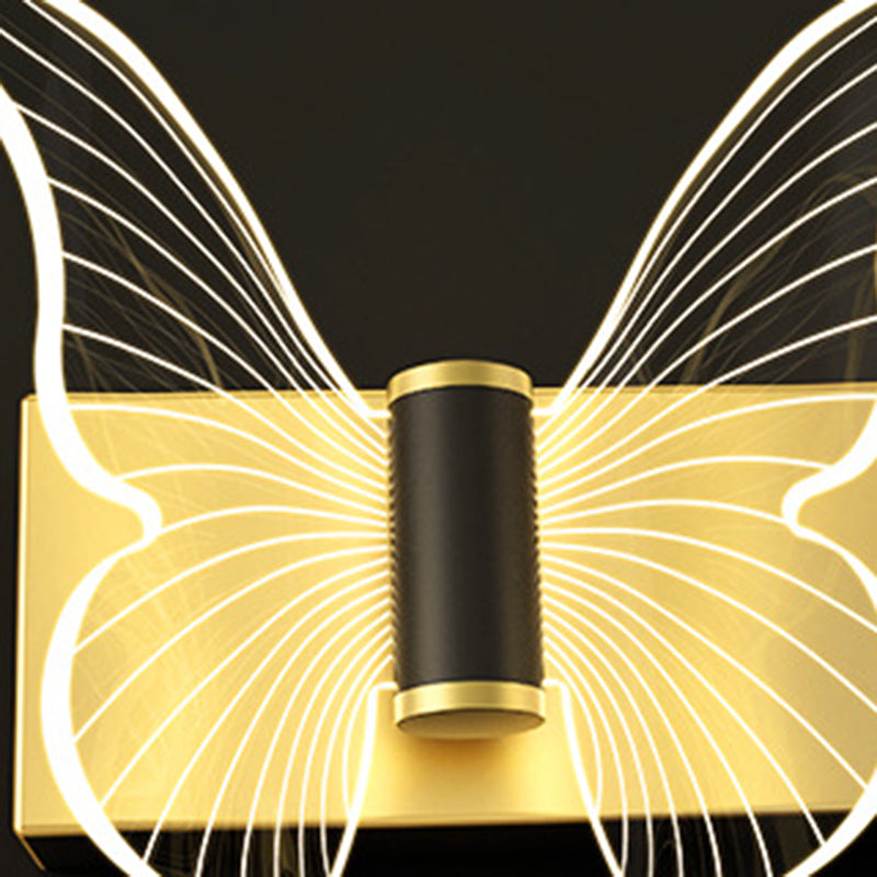 Round Butterfly Rectangle Acrylic Wall Lamp