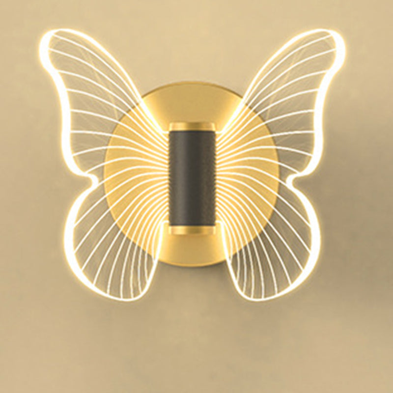 Round Butterfly Rectangle Acrylic Wall Lamp