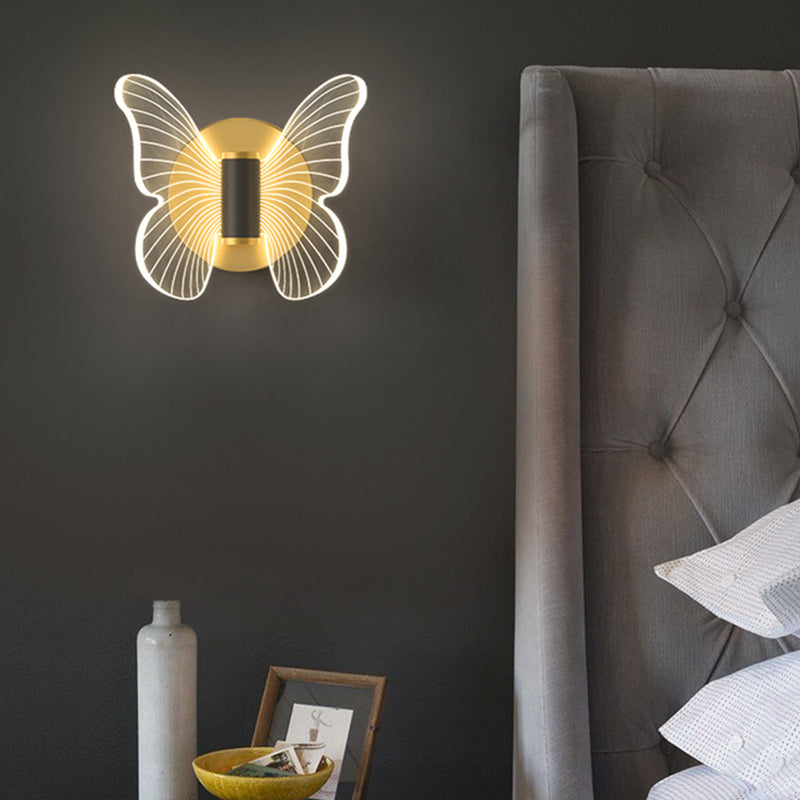 Round Butterfly Rectangle Acrylic Wall Lamp