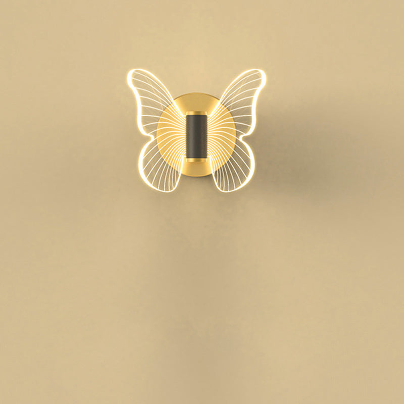 Round Butterfly Rectangle Acrylic Wall Lamp