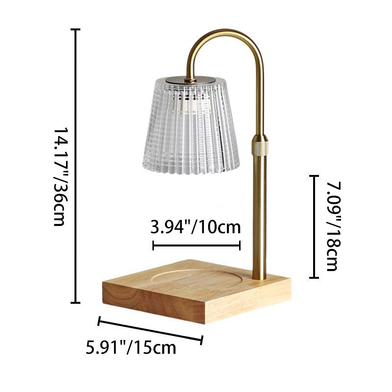 Square Distressed Curved Glass Table Lamp