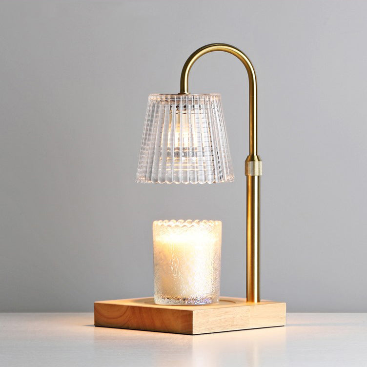 Square Distressed Curved Glass Table Lamp