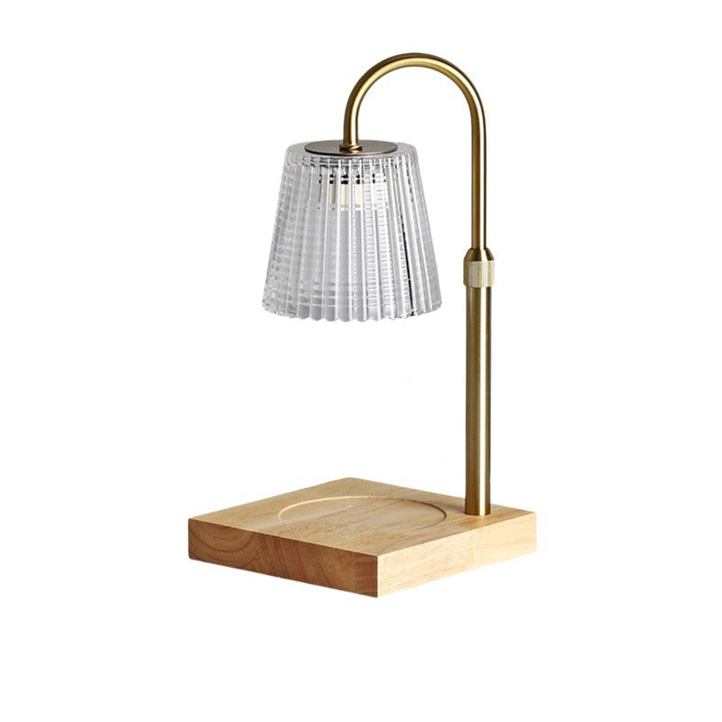 Square Distressed Curved Glass Table Lamp