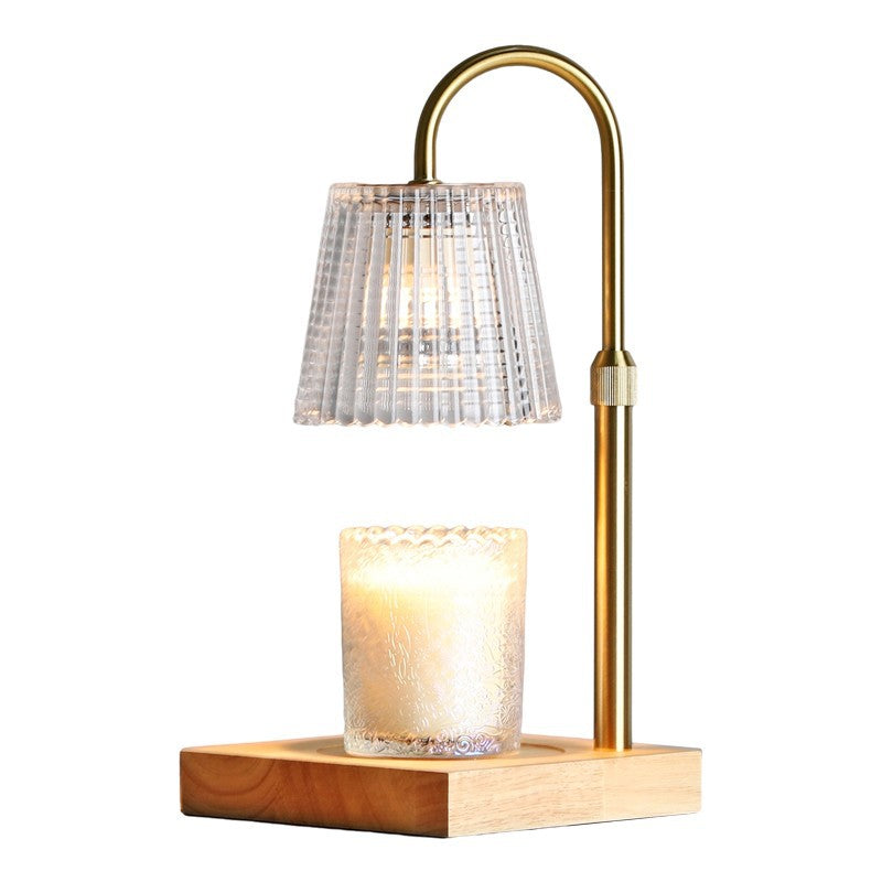 Square Distressed Curved Glass Table Lamp