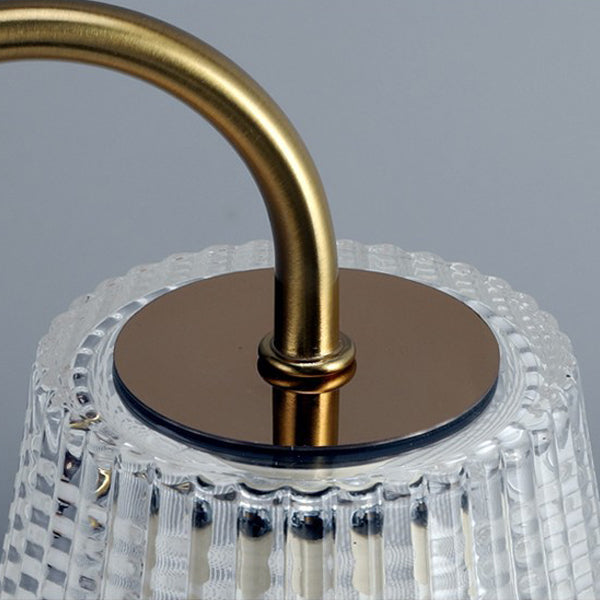 Square Distressed Curved Glass Table Lamp