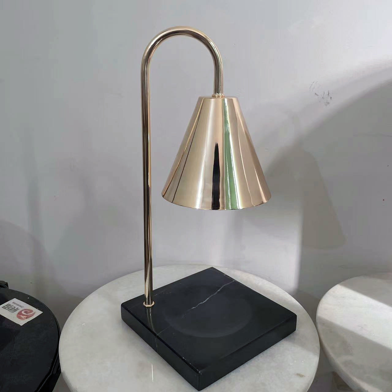 Square Conical Curved Metal Table Lamp