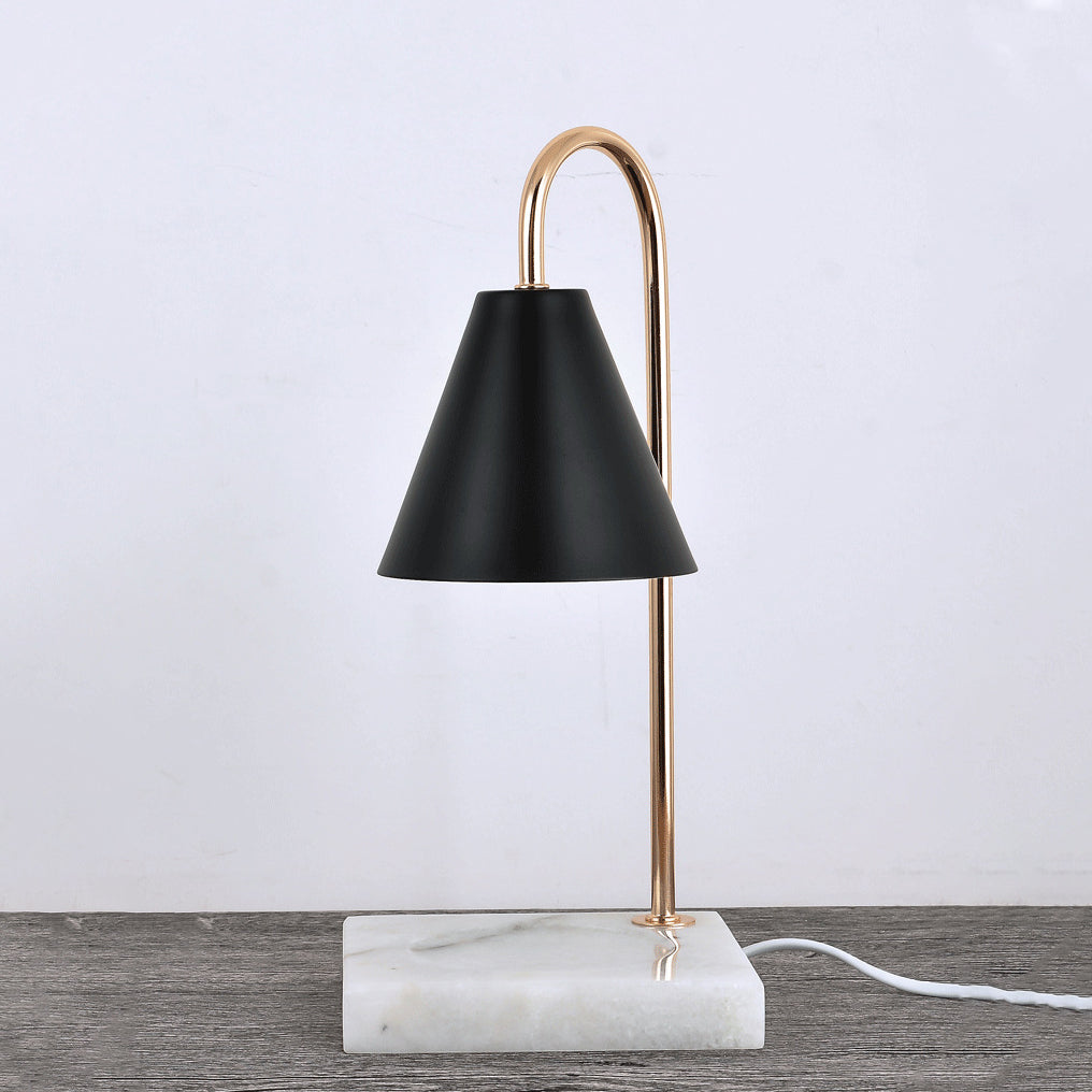 Square Conical Curved Metal Table Lamp