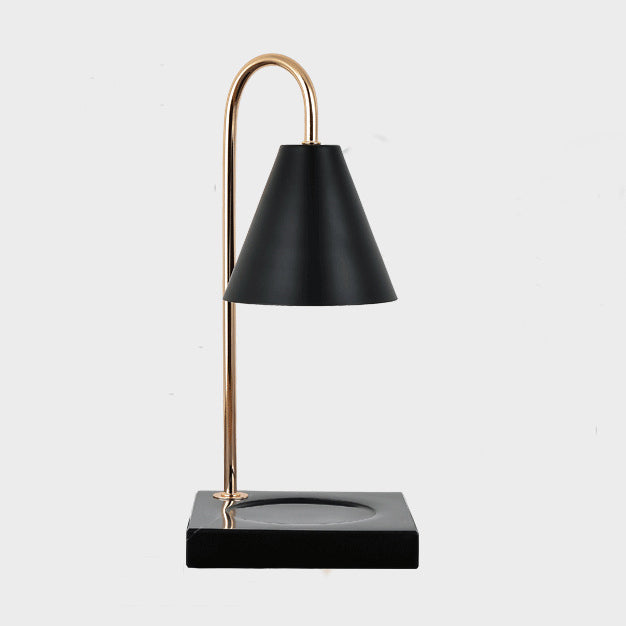Square Conical Curved Metal Table Lamp