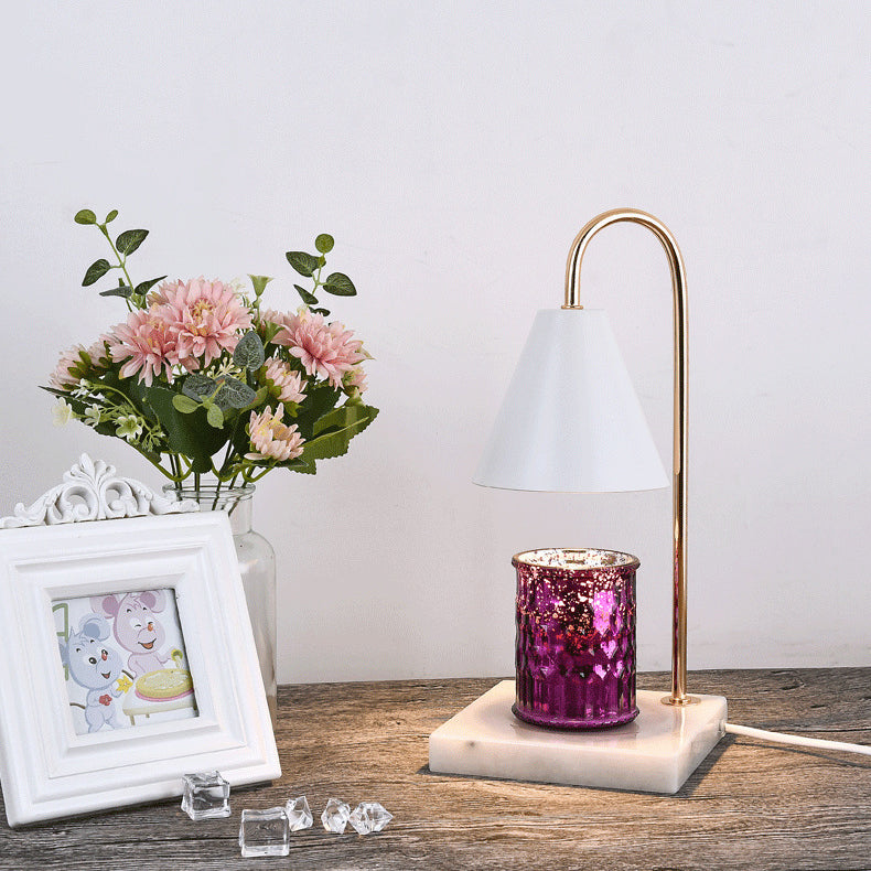Square Conical Curved Metal Table Lamp