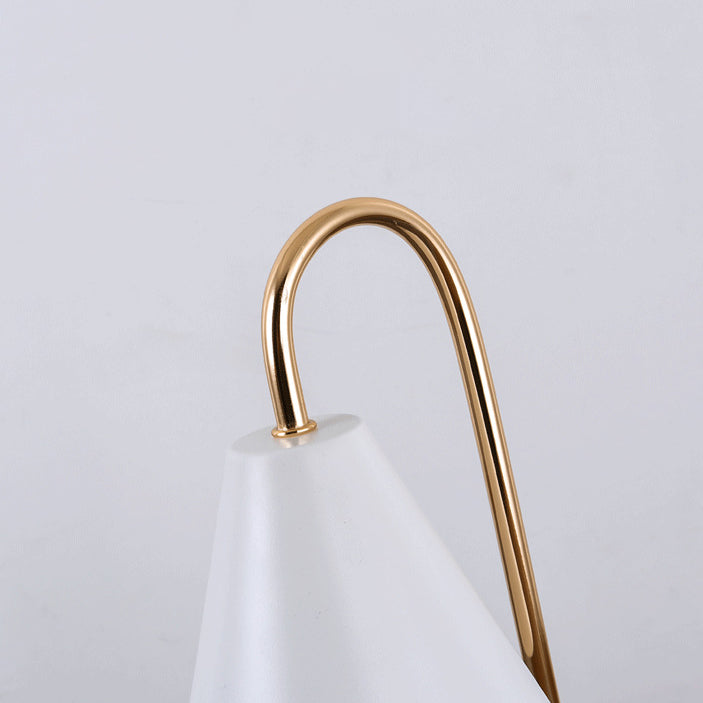 Square Conical Curved Metal Table Lamp