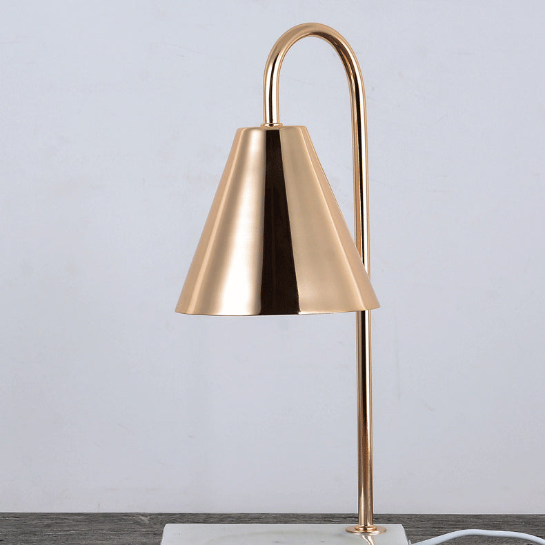 Square Conical Curved Metal Table Lamp