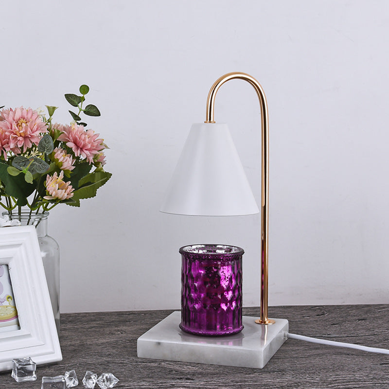Square Conical Curved Metal Table Lamp