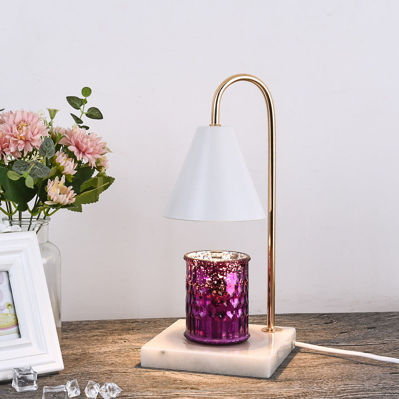 Square Conical Curved Metal Table Lamp