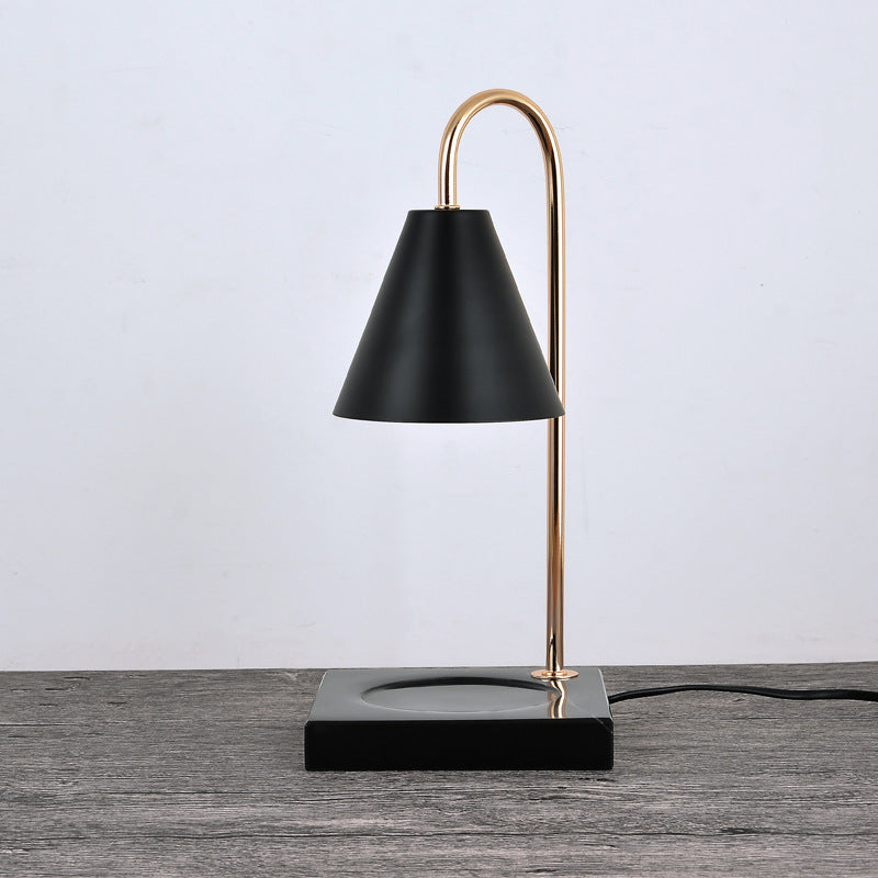 Square Conical Curved Metal Table Lamp