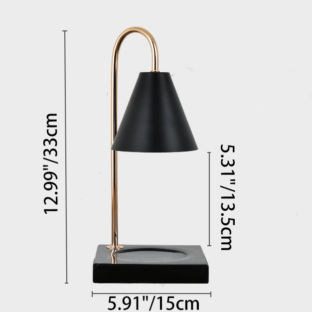 Square Conical Curved Metal Table Lamp