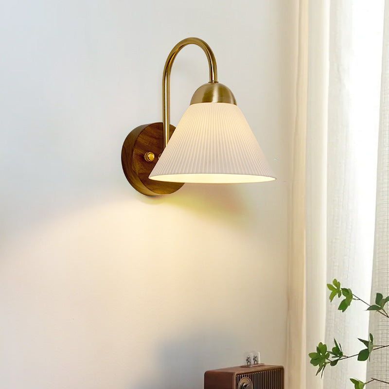 Conical Round Distressed Ceramic Wall Lamp
