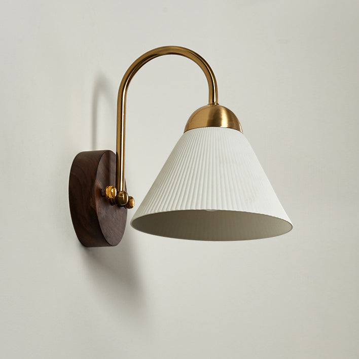 Conical Round Distressed Ceramic Wall Lamp