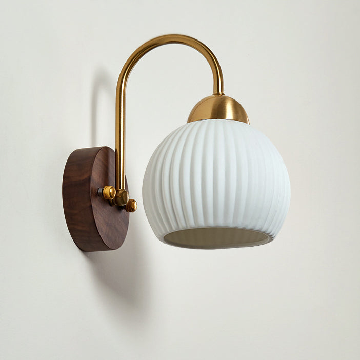 Conical Round Distressed Ceramic Wall Lamp