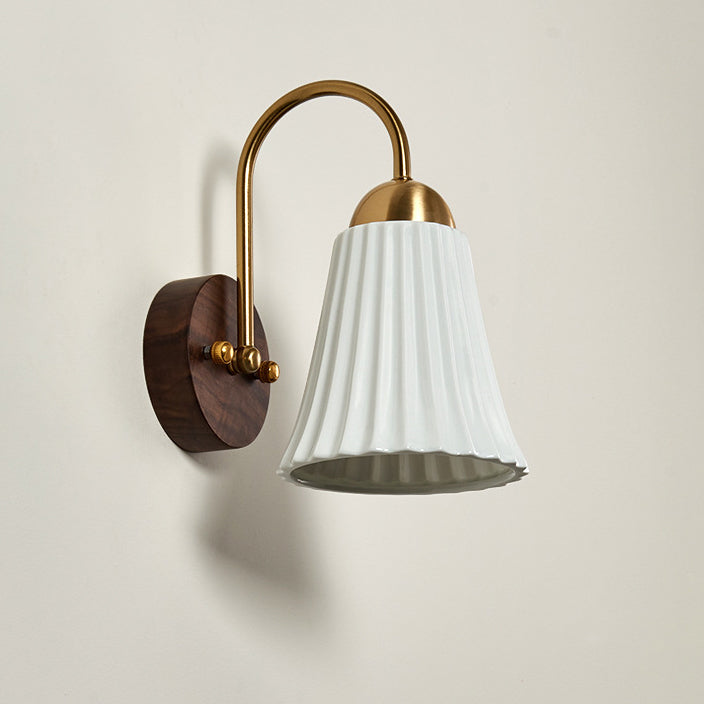 Conical Round Distressed Ceramic Wall Lamp