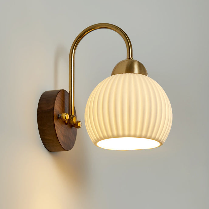 Conical Round Distressed Ceramic Wall Lamp