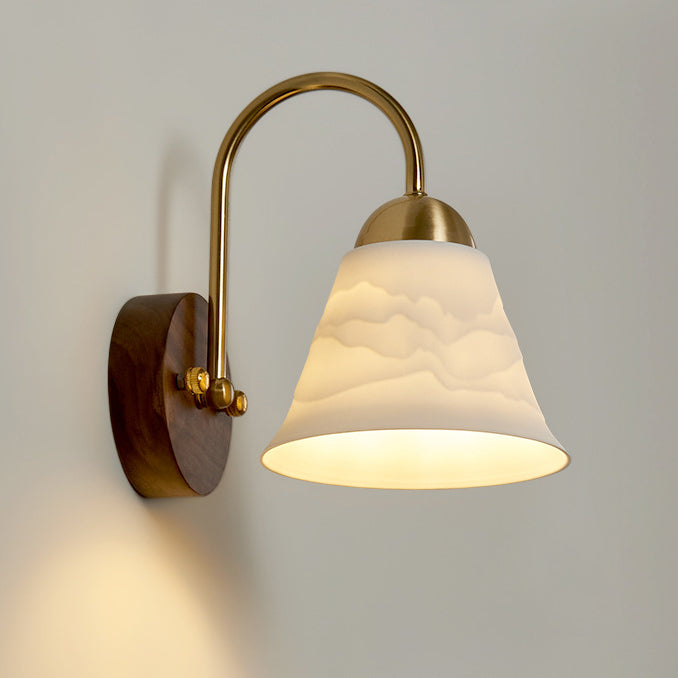 Conical Round Distressed Ceramic Wall Lamp