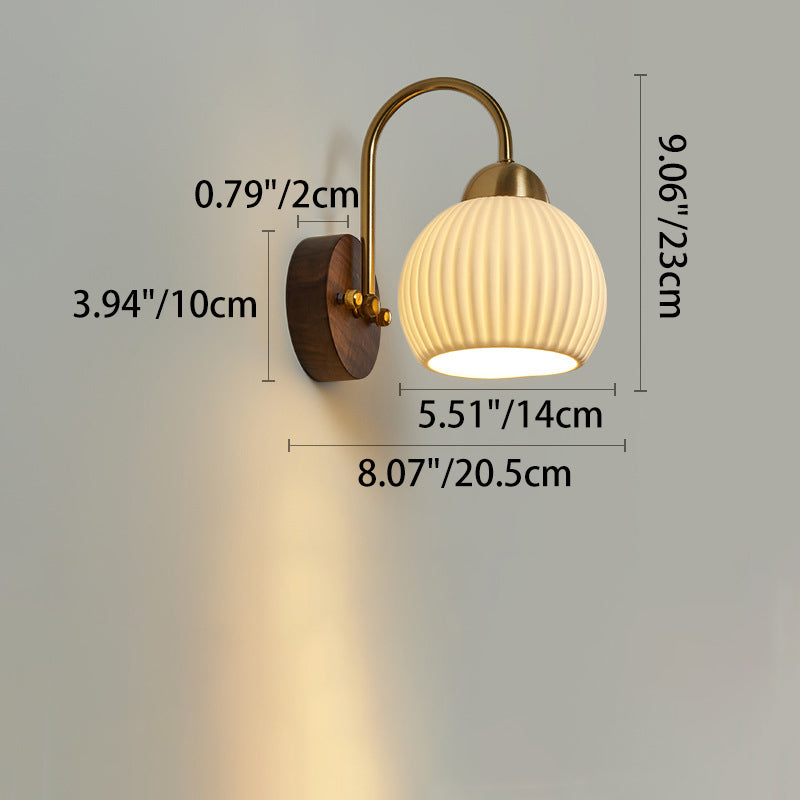 Conical Round Distressed Ceramic Wall Lamp