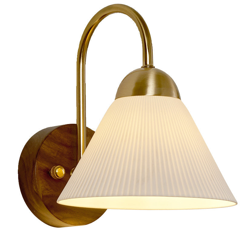 Conical Round Distressed Ceramic Wall Lamp