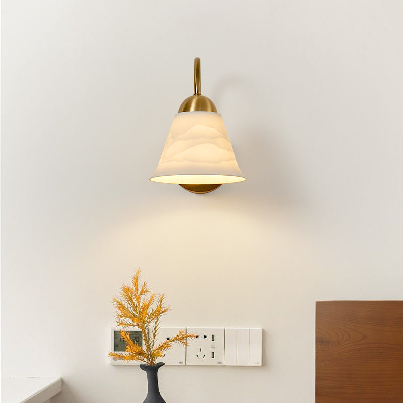 Conical Round Distressed Ceramic Wall Lamp