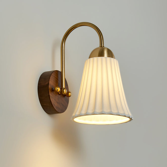 Conical Round Distressed Ceramic Wall Lamp