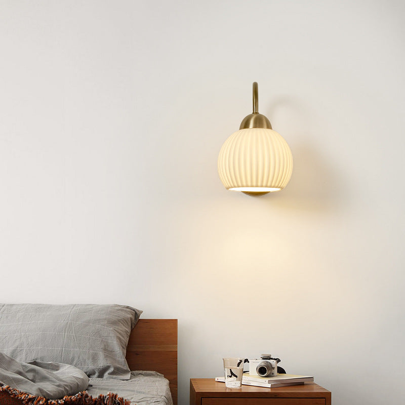 Conical Round Distressed Ceramic Wall Lamp