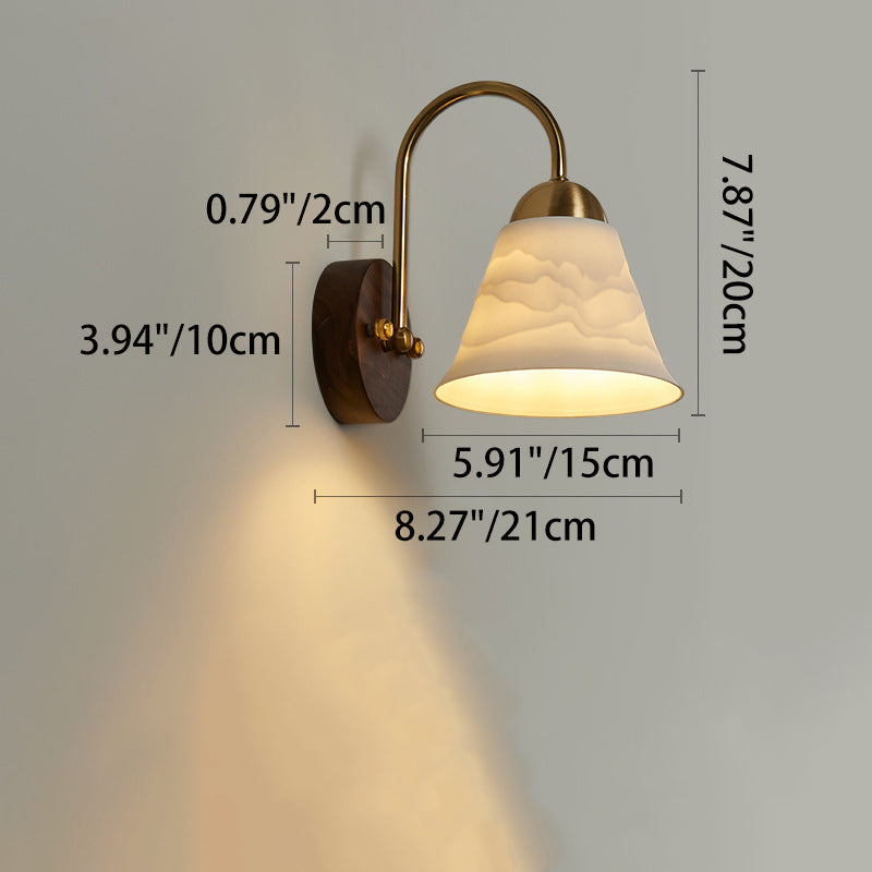 Conical Round Distressed Ceramic Wall Lamp
