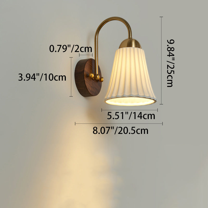 Conical Round Distressed Ceramic Wall Lamp