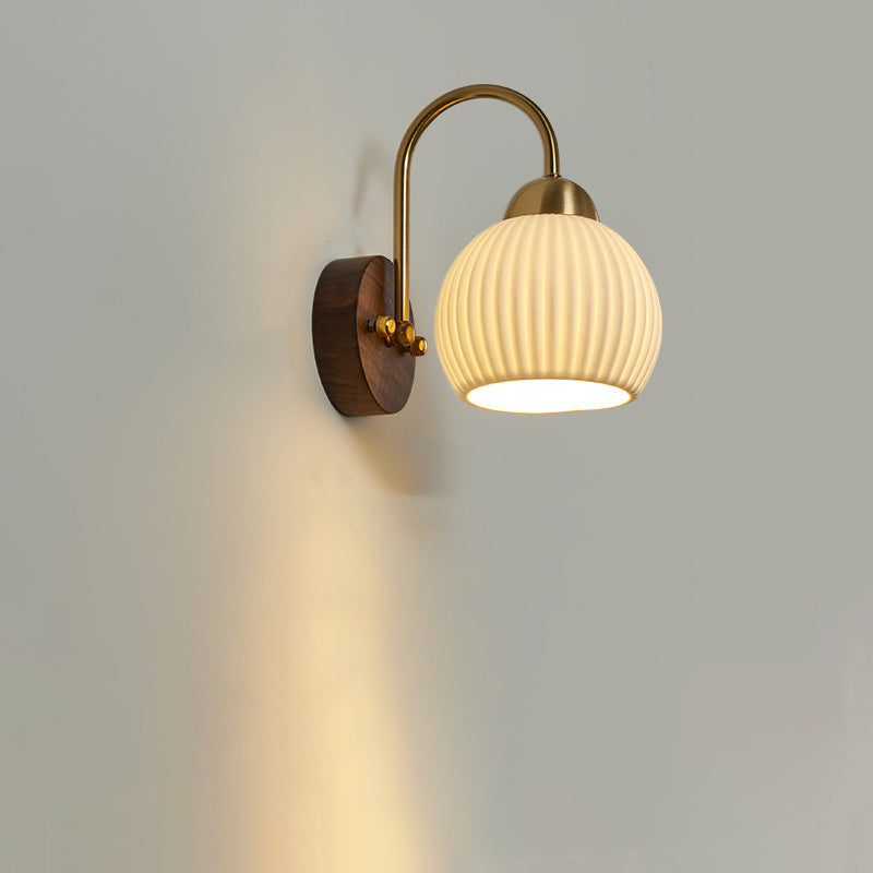 Conical Round Distressed Ceramic Wall Lamp