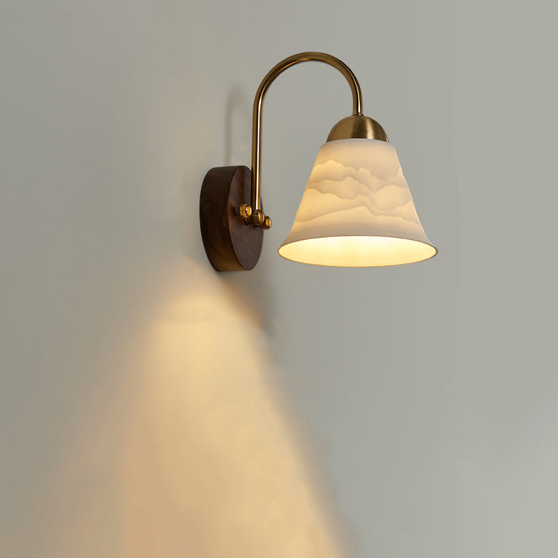 Conical Round Distressed Ceramic Wall Lamp