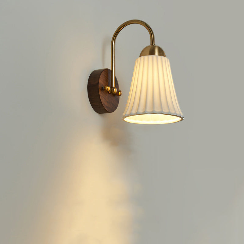 Conical Round Distressed Ceramic Wall Lamp
