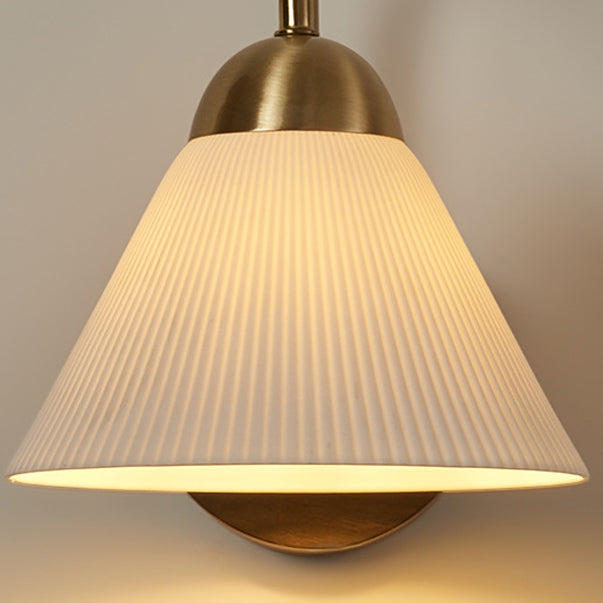 Conical Round Distressed Ceramic Wall Lamp
