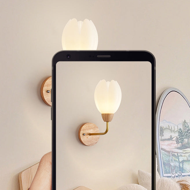 Floral Round PVC Iron Wall Lamp