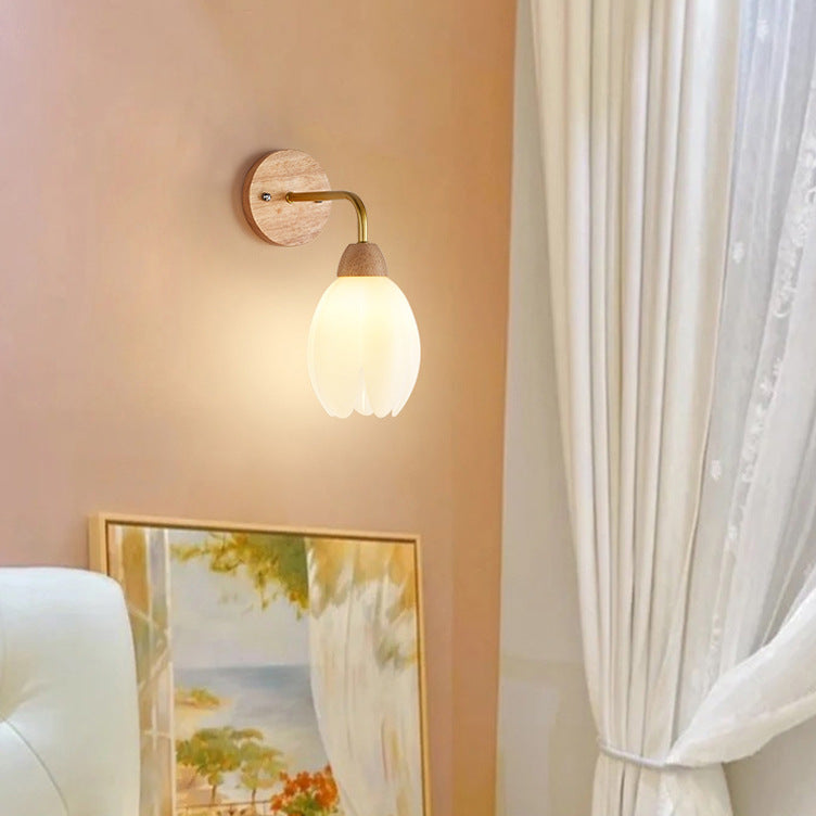 Floral Round PVC Iron Wall Lamp