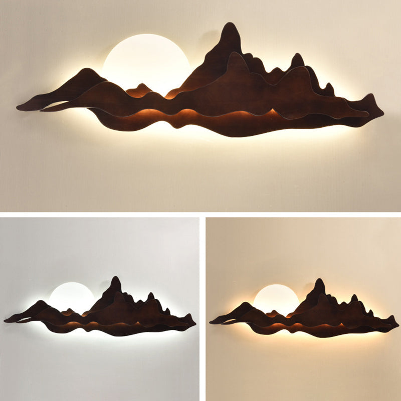 Moonlight Acrylic Solid Wood Wall Lamp