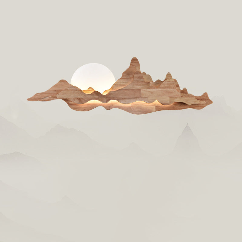 Moonlight Acrylic Solid Wood Wall Lamp