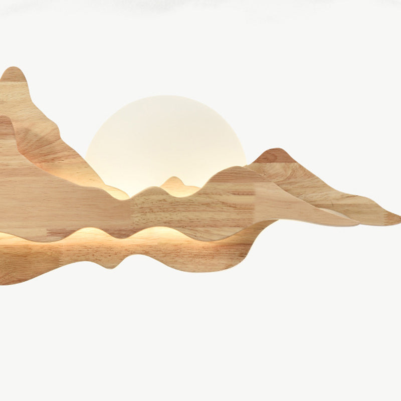 Moonlight Acrylic Solid Wood Wall Lamp