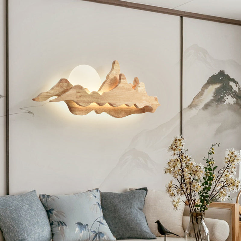 Moonlight Acrylic Solid Wood Wall Lamp