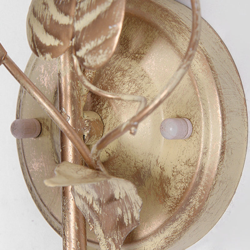 Rose Leaf Round Glass Wall Lamp