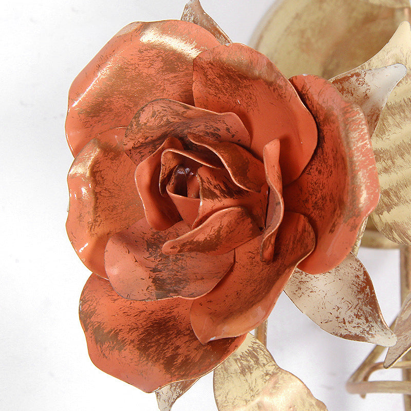 Rose Leaf Round Glass Wall Lamp
