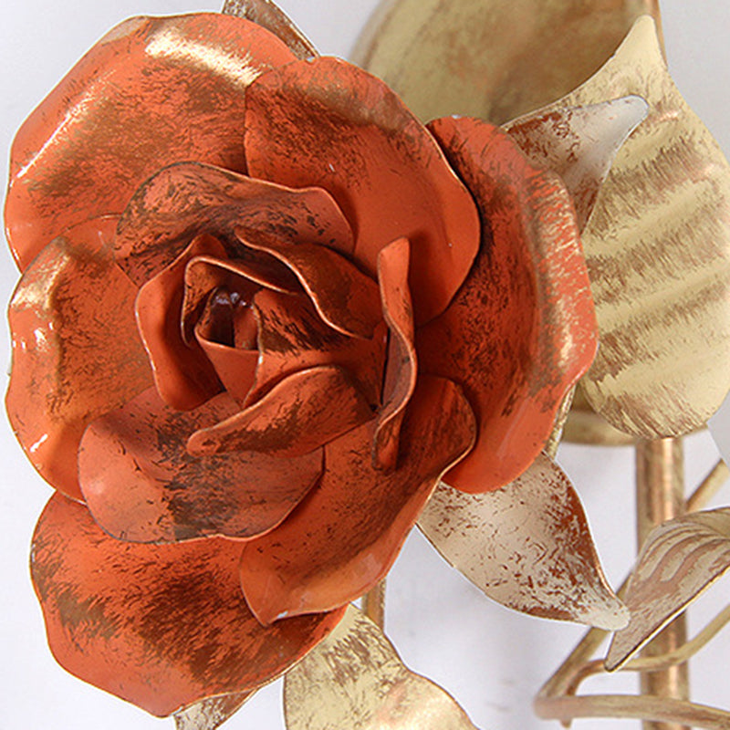 Rose Leaf Round Glass Wall Lamp