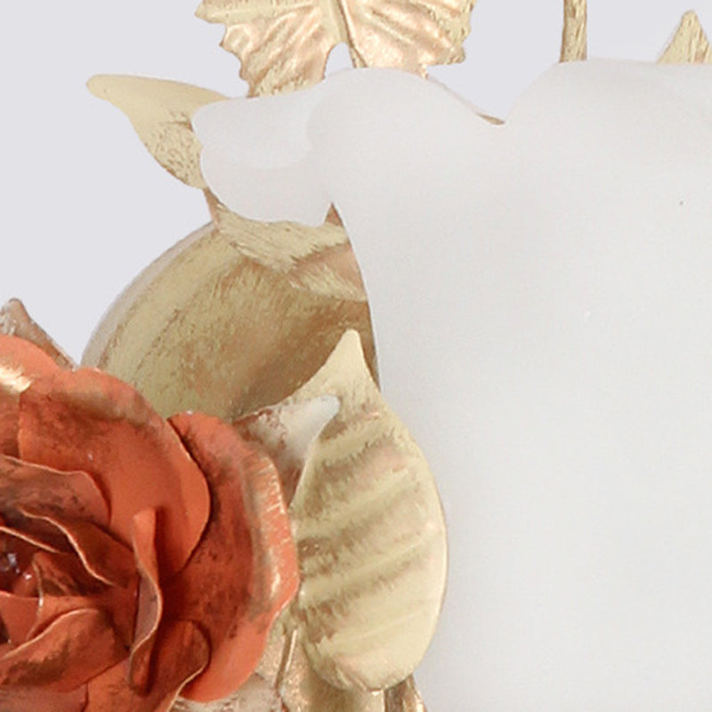 Rose Leaf Round Glass Wall Lamp