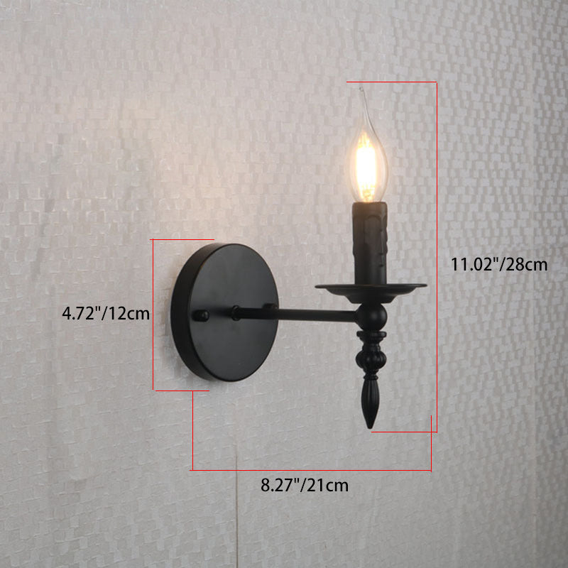 Round Candle Shape Glass Wall Lamp